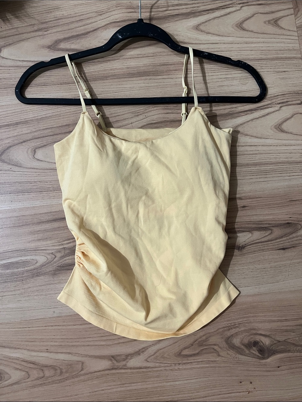 Women’s Pale Yellow Adjustable Spaghetti Strap Cami
